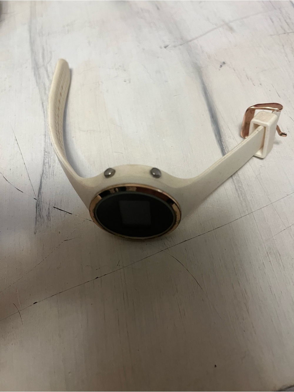 White Smartwatch with Rose Gold Accent - Unbranded
